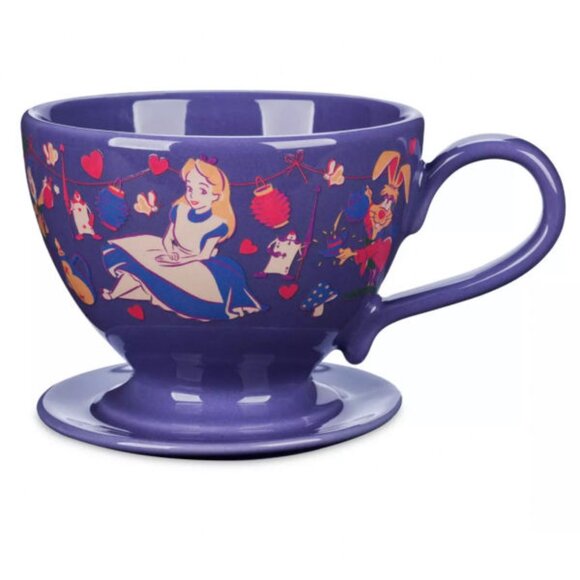 Color Changing Magic Alice Mad Hatter Cheshire Cat Tea Cup Saucer Mug NWT Disney - Picture 6 of 12